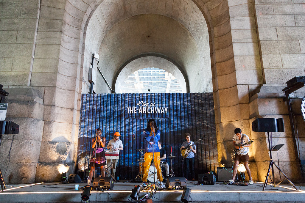 Janka Nabay and the Bubu Gang performing at the Archway in Brooklyn, 14 July 2016.