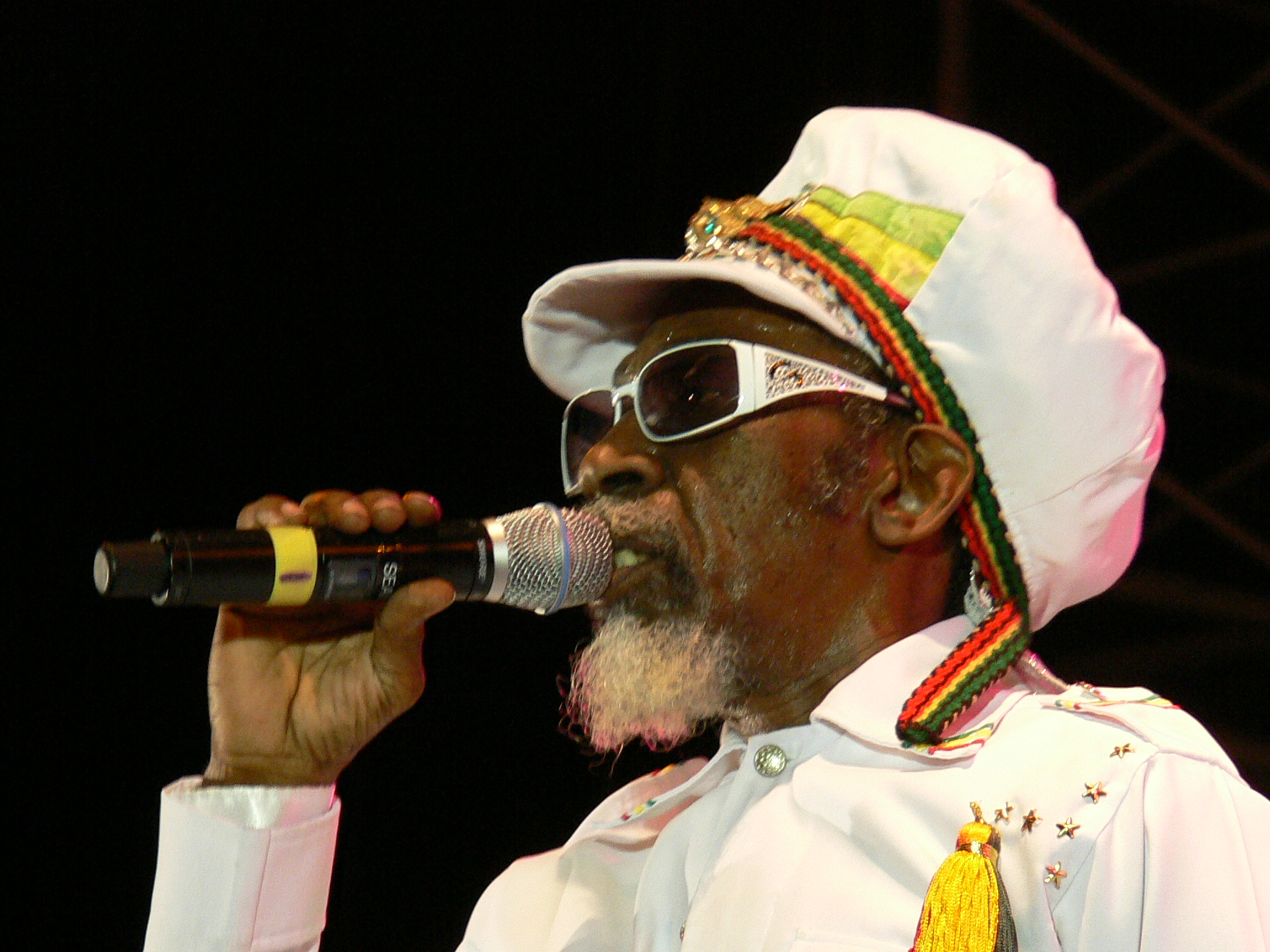 Bunny Wailer performing at the Smile Jamaica concert, 2008.